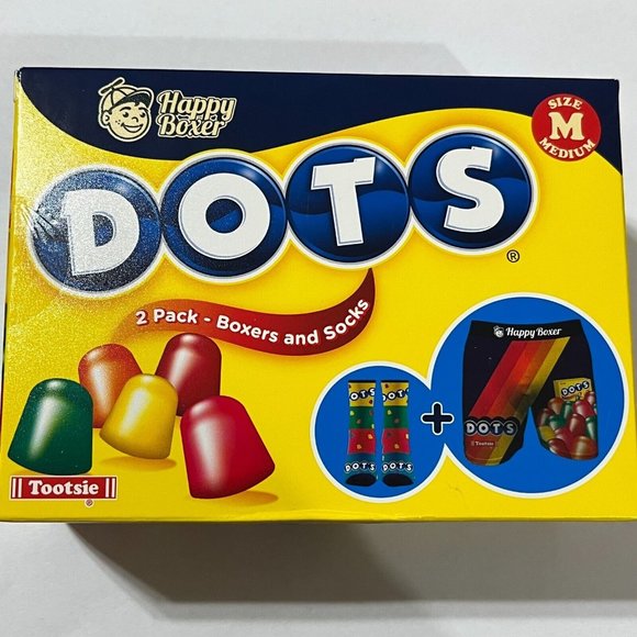 Tootsie Dots Boxer Briefs Size M(32-34) and Crew Socks Size Large 8-12 - Picture 1 of 2